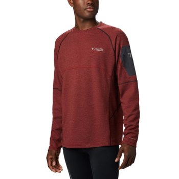 Columbia Mount Defiance Long Sleeve Crew Neck Big, Sudaderas Rojos Negros Para Hombre | 917240-KOD